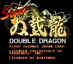 Super Double Dragon Title Screen